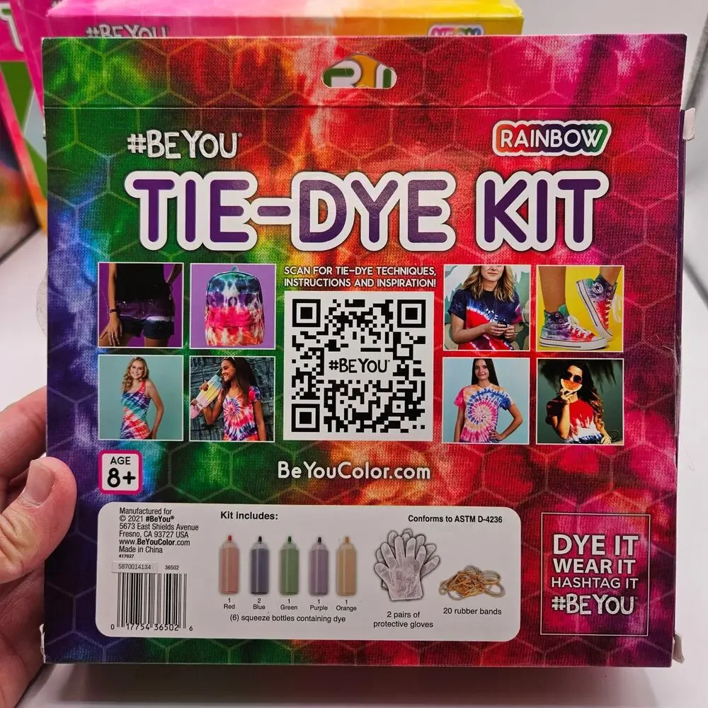 LOT OF 5 - 30 PIECES RAINBOW TIE DYE TSHIRT PROJECTS AGE 8+ NIB TOTAL 50 PROJECT